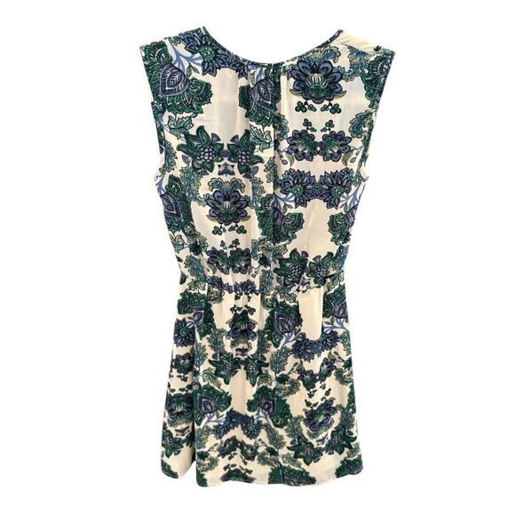 Collective Concepts Green Floral Print Sleeveless Lined Dress Tassel Tie MP NWT - Picture 6 of 7